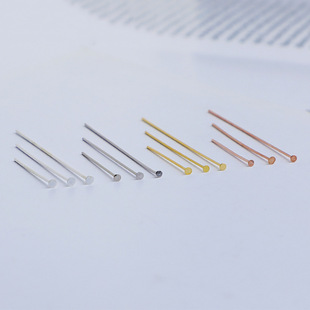 S925 Sterling Silver T-pin Flat Needle DIY Handmade Bracelet Necklace Ear Hanger Fixed Needle Flat Needle Material Accessories
