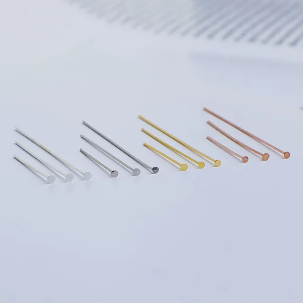 S925 Sterling Silver T-pin Flat Needle DIY Handmade Bracelet Necklace Ear Hanger Fixed Needle Flat Needle Material Accessories
