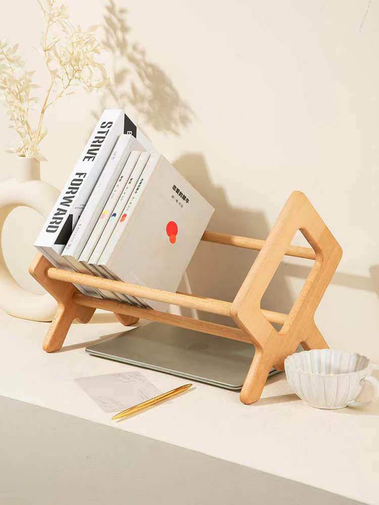 Soporte de libro de escritorio de madera libro de fotos archivo de gran capacidad de almacenamiento estantería estudiante Oficina ins estilo soporte de libro