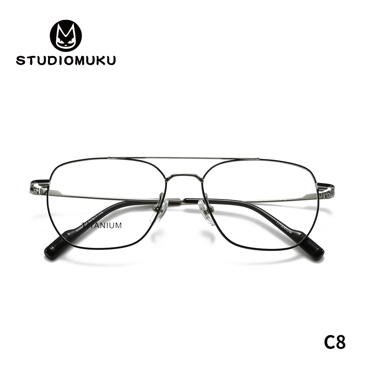 STUDIOMUKU gafas de madera cool aire abierto cuadrado marco de gafas de doble haz cómodos marco de gafas de negocios ultraligero