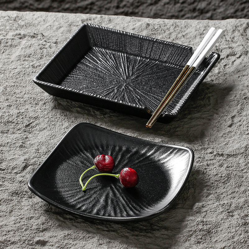 Melamine plate tableware commercial bar KTV snack tray plastic cold dish plate imitation porcelain small dish plate black dish