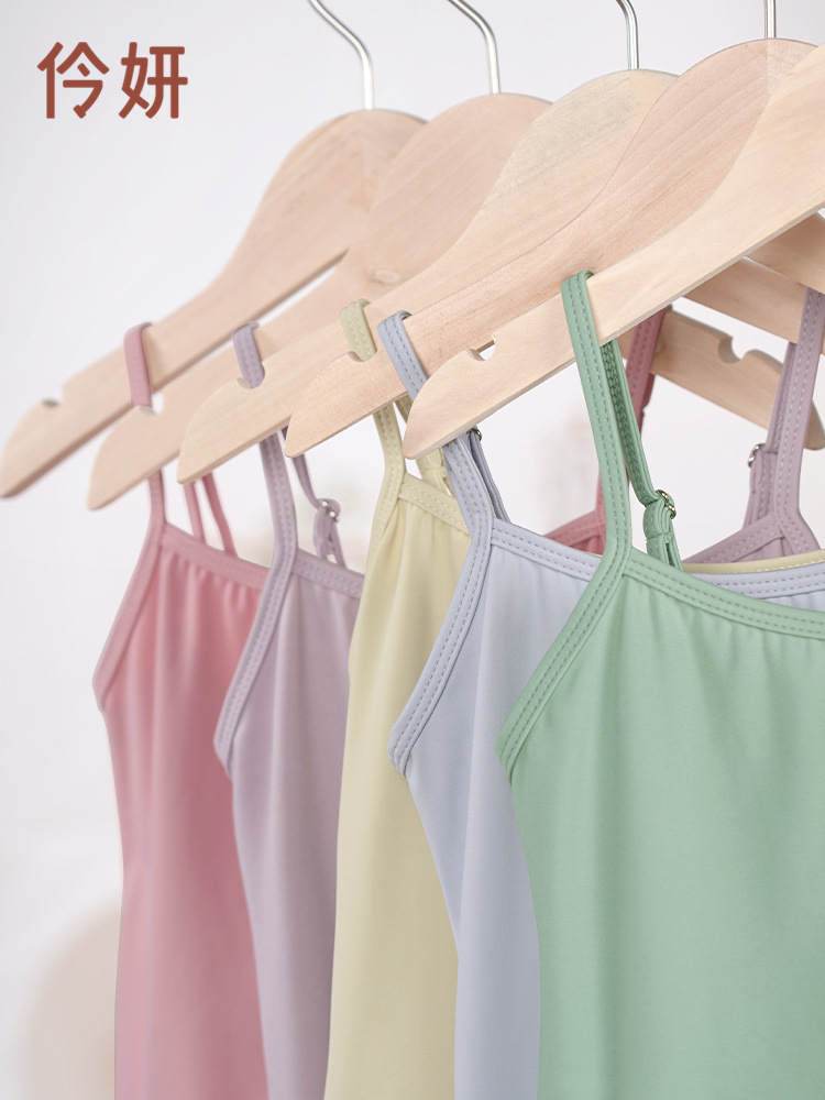 Verano 2025 falda de tirantes para niños vestido de niña ballet danza china práctica gimnasia ropa corporal