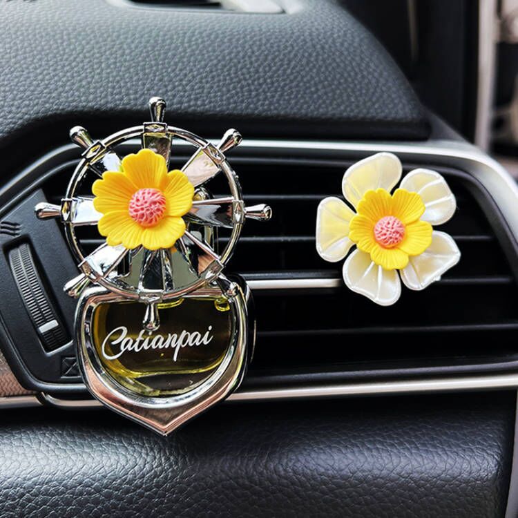 Aromaterapia para automóvil Decoración de salida de aire acondicionado para automóvil Perfume para automóvil Accesorios para automóvil Colgante de flores lindo Fragancia ligera duradera