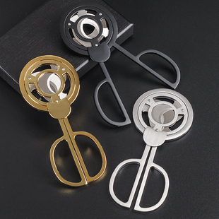 Stainless Steel Cigar Cutter Cigar Knife Windmill Round Sharp Three-Blade Cuban Cigar Scissors Accessories Tool Portable