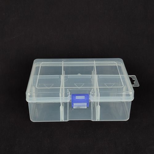 Parts storage box transparent large compartment plastic box jewelry stationery packaging box dustproof storage box with lid wholesale
