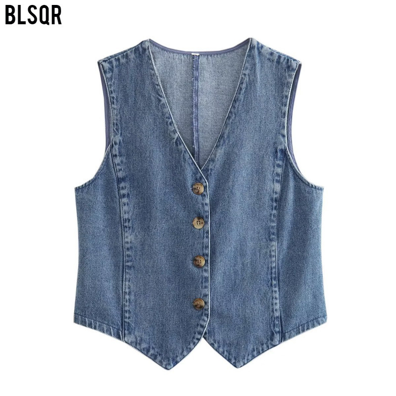 Popular Cross-Border Y2K Wholesale 2025 Summer New European and American Style Women's Denim Vest Vest Top Women B88464