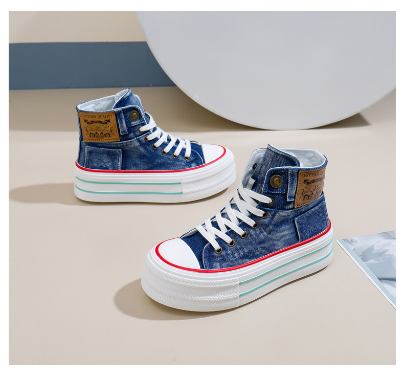 Damen Running Schuhe Mit Dicker Sohle Aus Canvas Für Den Alltag_voghion.com