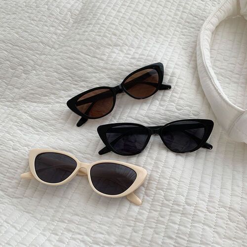 South Korean niche high-end retro cat-eye pink sunglasses for women, sunscreen, face slimming, unisex sun glasses