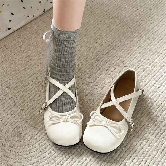 Black Retro French Flat Shoes Women's 2025 New Spring Ballet Versatile Dress Mary Jane Shoes