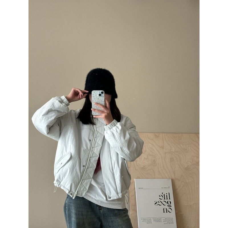 lulu廓形棉服小个子设计感翻领短款运动瑜伽夹克露露同款棉衣外套|undefined