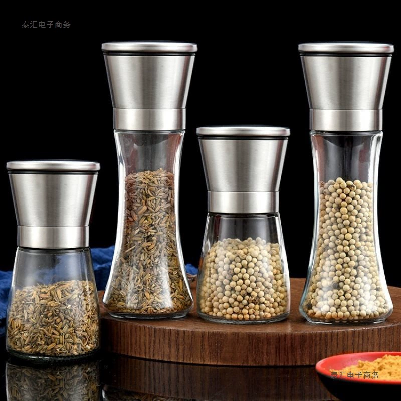 Шлифовальная бутылка, мельница для черного перца, бытовая ручная мельница для черного кунжута, свежемолотый перец, тмин, морская соль, бутылка для приправы для стейка