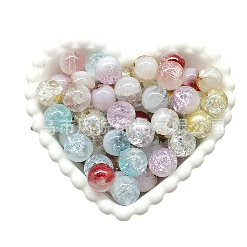 10mm nuevo semi-blanco cuentas de palomitas de maíz de color esmalte de vidrio de alta Blanco roto estalló cuentas sueltas pulsera collar de cuentas de la joyería Accesorios