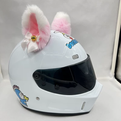 and Electric Vehicle Modification, Cat – Motosiklet dəbilqələri - white-ears-pink-tip-bell-tail
