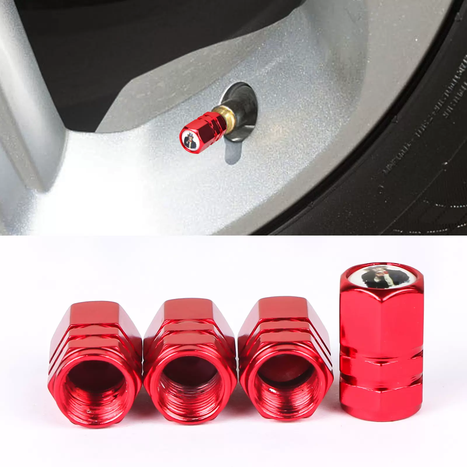 铝合金六角汽车轮胎气嘴帽 多种logo美国大叔气门嘴帽彩色防尘帽