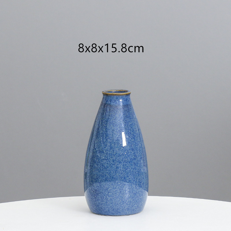 Moderno simple rojo cerámica pequeño florero decoración flor seca arreglo salón TV gabinete decoración del hogar flor Ware al por mayor