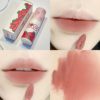 Strawberry, matte lipstick, demi-season lip gloss, translucent shading, 6 colors