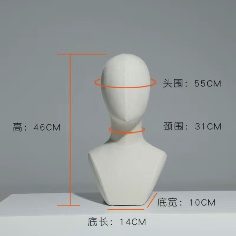 Soporte de cabeza de maniquí forrado en tela, soporte para sombreros, soporte para modelos, para bufandas, para peinar pelucas, cabeza de práctica para fijar prendas, cabeza de maniquí para enseñanza, cabeza de maniquí de exhibición. image 8