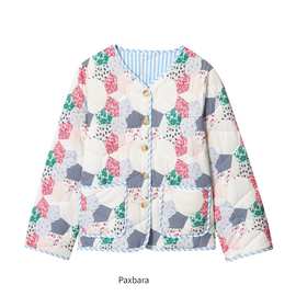 20647欧美风女装印花长袖V领棉衣棉服外套常熟花棉袄薄款外贸棉衣