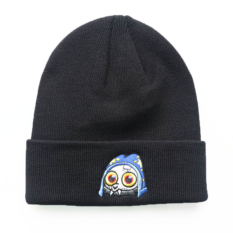 Men and women's fashionable and cute cartoon character pullover hat, embroidered knitted hat, autumn and winter outdoor hexagonal wool hat, warm hat_voghion.com