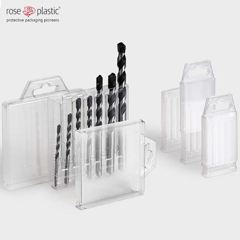 德国玫瑰塑胶厂家直供透明多支装SDS电锤钻注塑盒工具盒MP