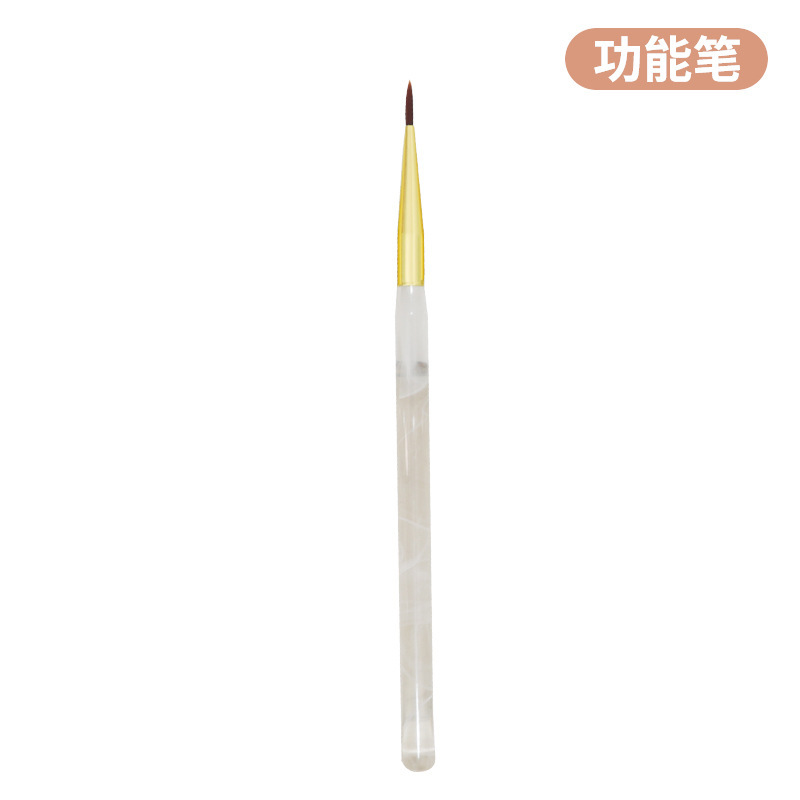 亚马逊批发亚克力美甲工具套装透明金色彩绘平头光疗笔画花美甲笔|undefined
