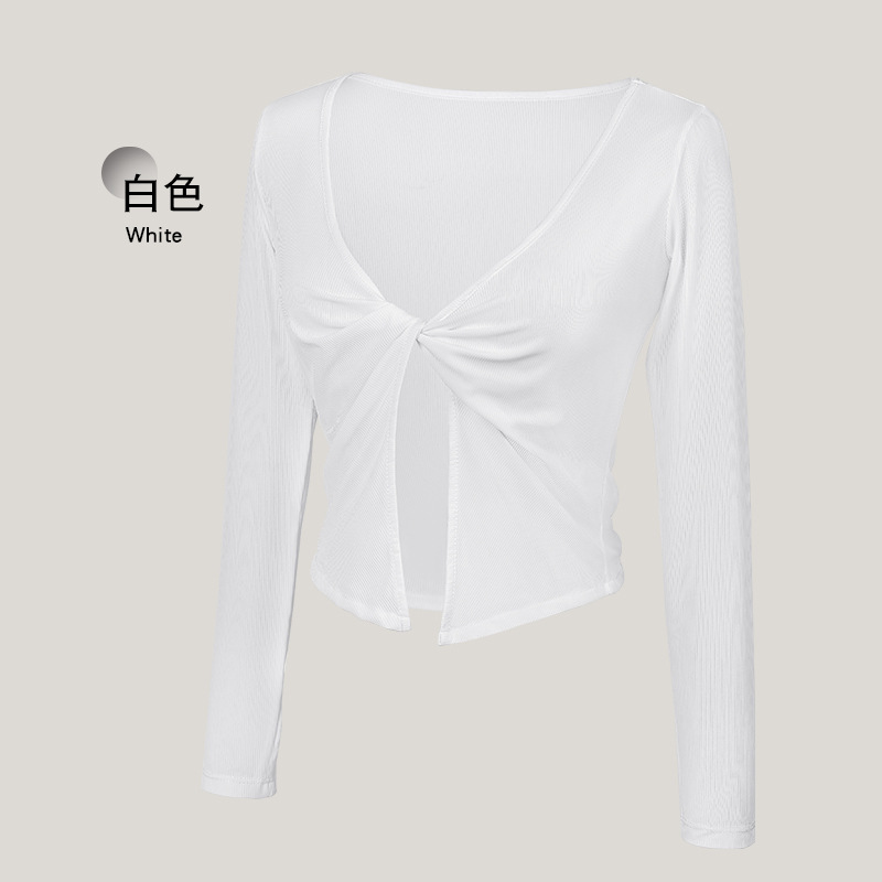 Ropa de baile, ropa de práctica, maestra, manga larga de primavera, danza clásica para adultos, danza moderna, cárdigan retorcido, abrigo fino