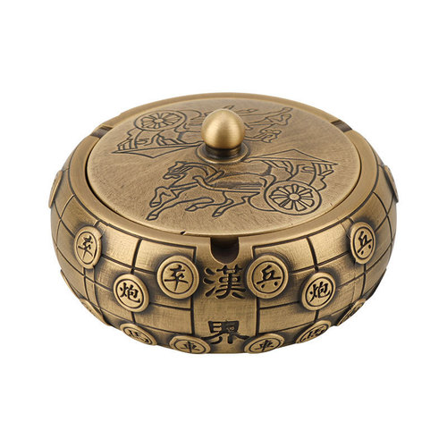 Brass ashtray money bag ashtray chess ashtray opening Baifu fortune-making antique with lid Nafu