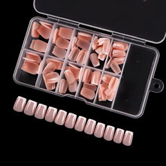 120片熱賣款杏仁芭蕾假指甲黑白法式穿戴甲盒裝手甲腳甲甲片