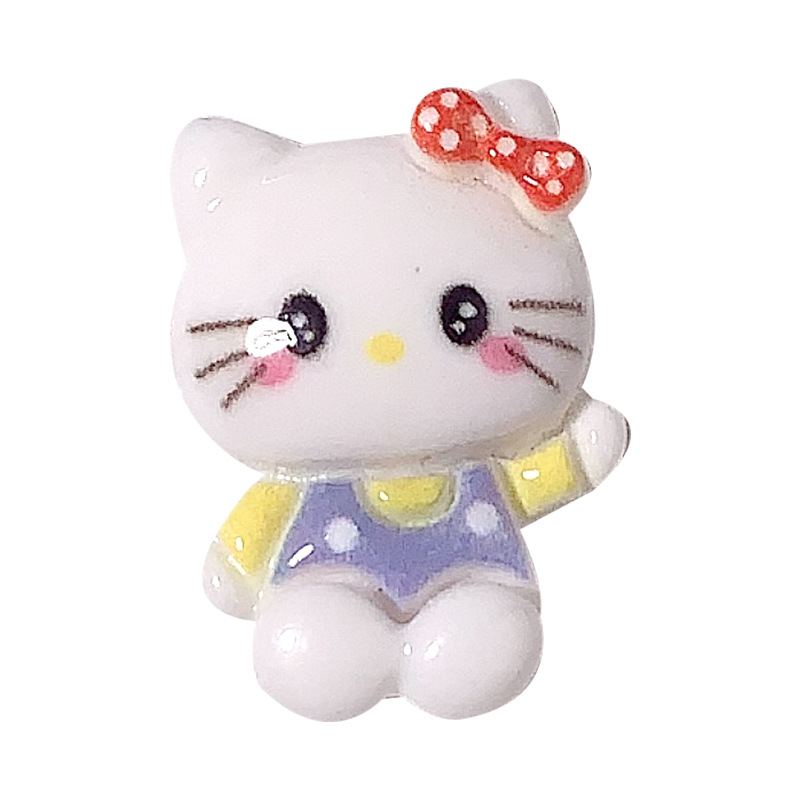Nuevos accesorios de resina de gato de dibujos animados KT pegamento de crema casero diy clips de pelo para niños botones de zapatos parches de belleza