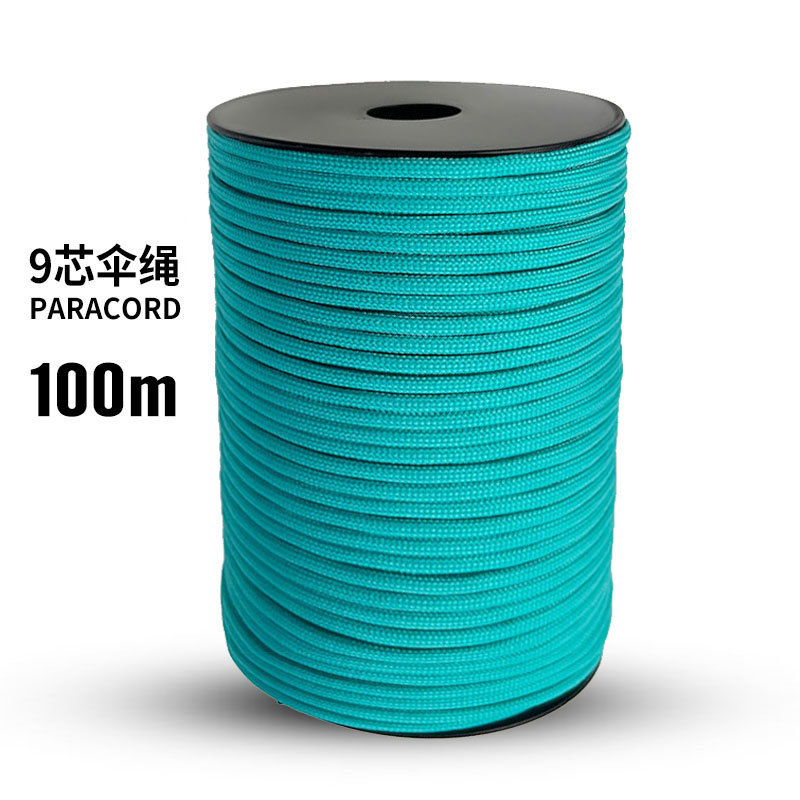 100 metros de eje 9 núcleos de cuerda de paraguas al aire libre caminata salvaje supervivencia de emergencia DIY pulsera trenzada multipropósito