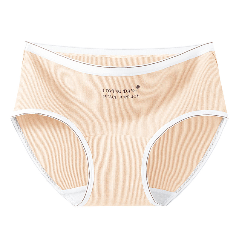 Algodón puro antibacteriano entrepierna Algodón puro Clase A Cintura media sin costuras 2024 Nuevo calzoncillos de mujer de color de contraste de entrepierna de algodón de Xinjiang