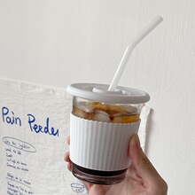 ins咖啡厅美式冷萃冰拿铁咖啡杯饮料果汁杯冷饮杯简约玻璃杯ins风