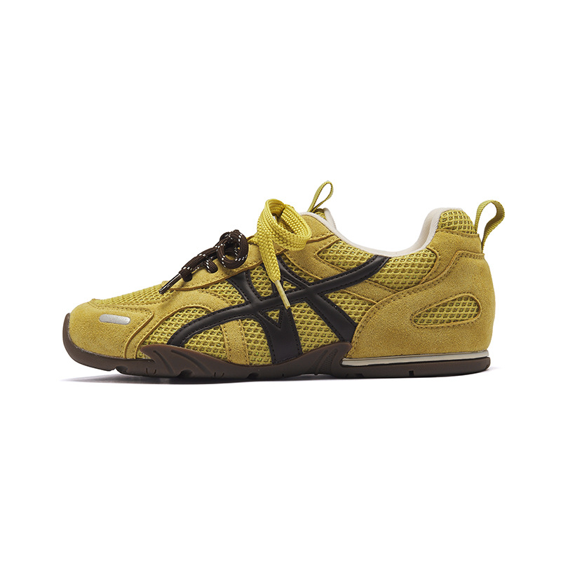 Augustion Yellow Alemania Training Shoes Mujer Verano 2025 Nuevo Ballet de malla Zapatillas deportivas de ocio de carreras de suela fina