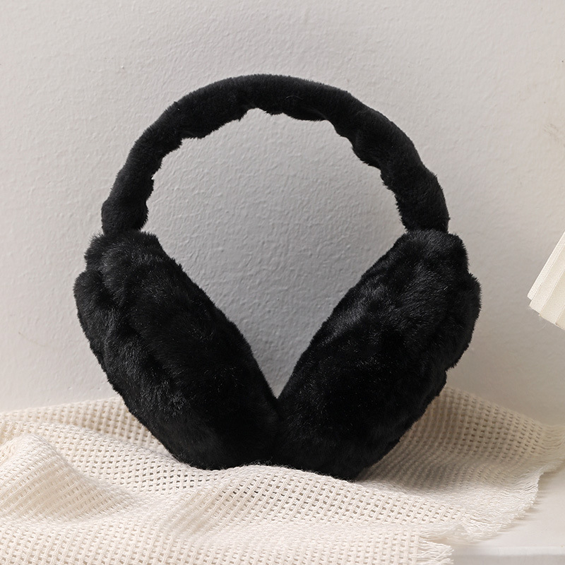 Transfronterizo invierno cálido auriculares plegables protectores de oídos de peluche color sólido a prueba de frío para hombres y mujeres auriculares peludos