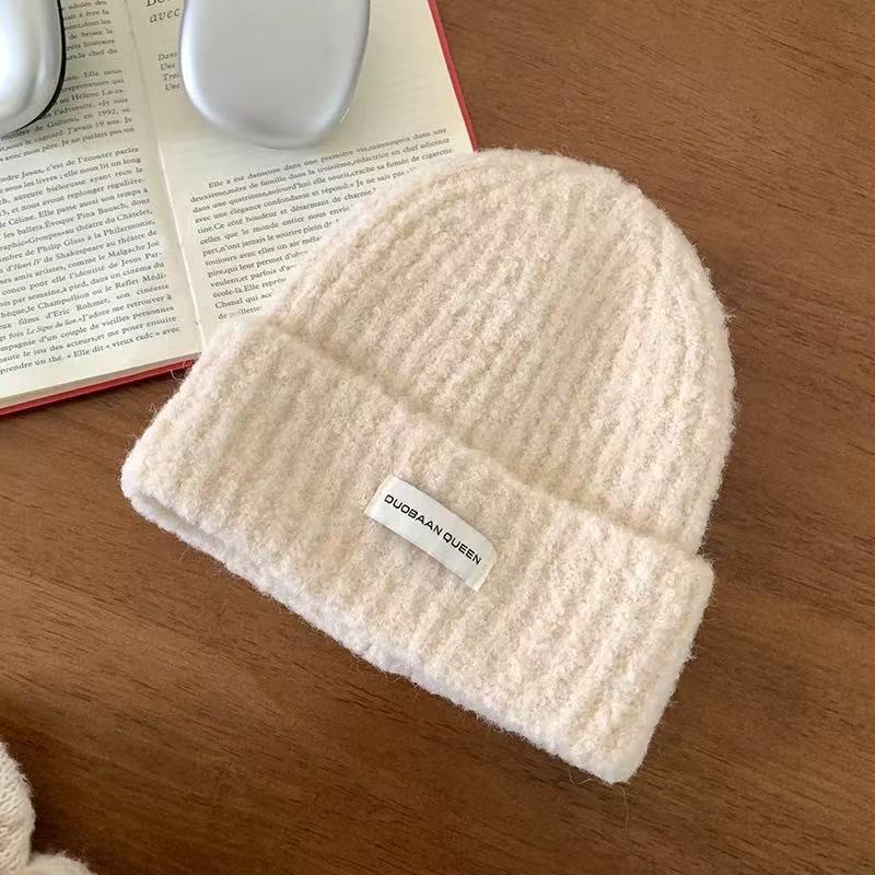 Style Autumn Winter Warm Face Slimming Cold-proof Knitted For Women Korean Patch Soft Pullover Cold Hat_voghion.com