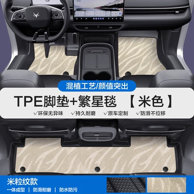 Modelə uyğun ayaqaltı, Full Coverage of the Door Sills - please-leave-a-message-or-note-the-model-year-when-placing-an-order-rice-grain-pattern-tpe-door-sill-mat-beige-starry-blanket