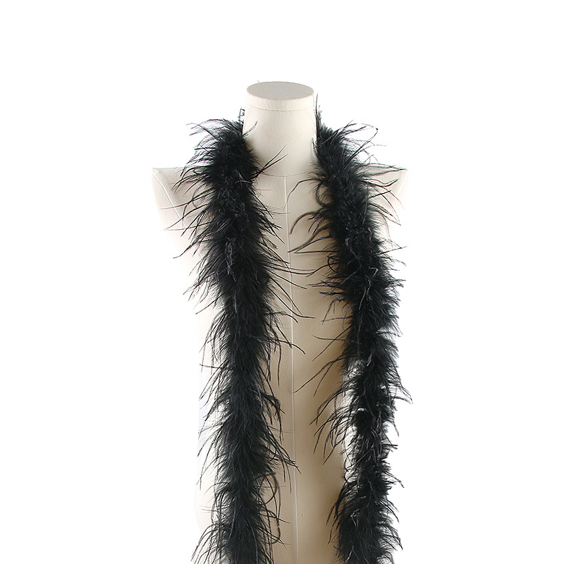 그물 빨강 검정 타조 양모 (9-11cm 약 2 미터)