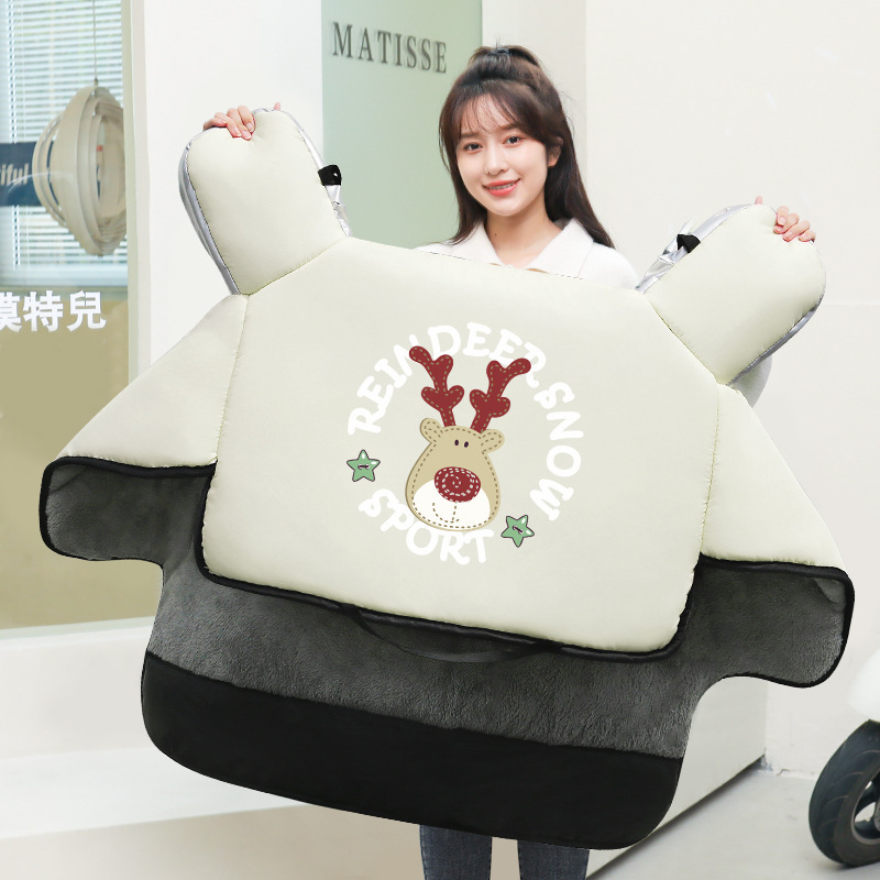 一路平安米色【侧翼加宽加绒+口袋