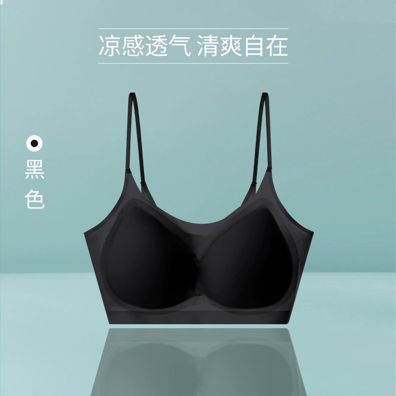Summer ultra thin silk straps, underwear, comfortable bra top, plus size
