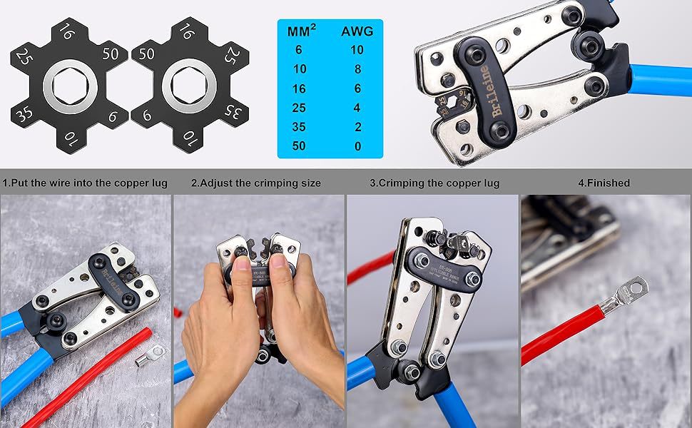 battery cable crimping tool