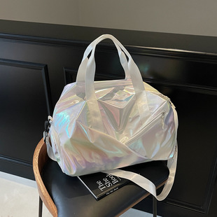 Laser Colorful Travel Bag Large Capacity Casual Yoga Bag Women's Short-Distance Travel Handbag Fashion Sports Fitness Bag