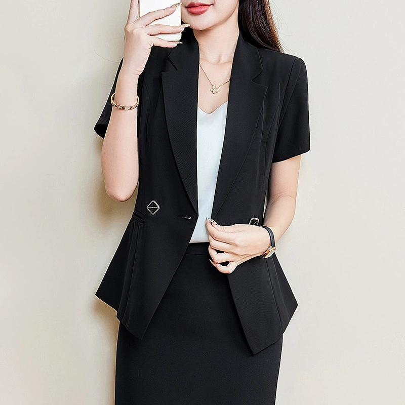 513 новый летний костюм женский тонкий плюс размер женская рабочая одежда профессиональный темперамент набор маленький костюм куртка