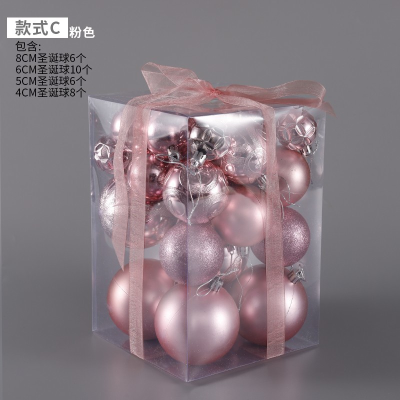 Caja de regalo de la bola de luz galvanoplastia de Navidad árbol de Navidad colgante Bola de polvo bola mate decoración de techo de Navidad