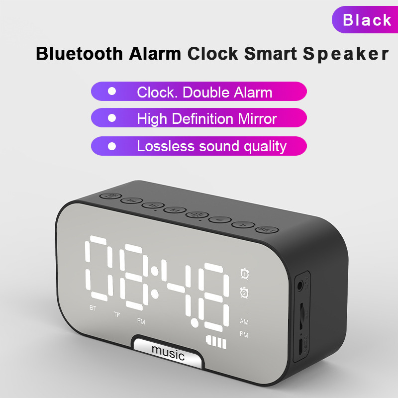 厳選国境を越えた時計スピーカーbluetoothスピーカーギフト時計目覚まし時計スマートスピーカー重低音カードスピーカー|undefined