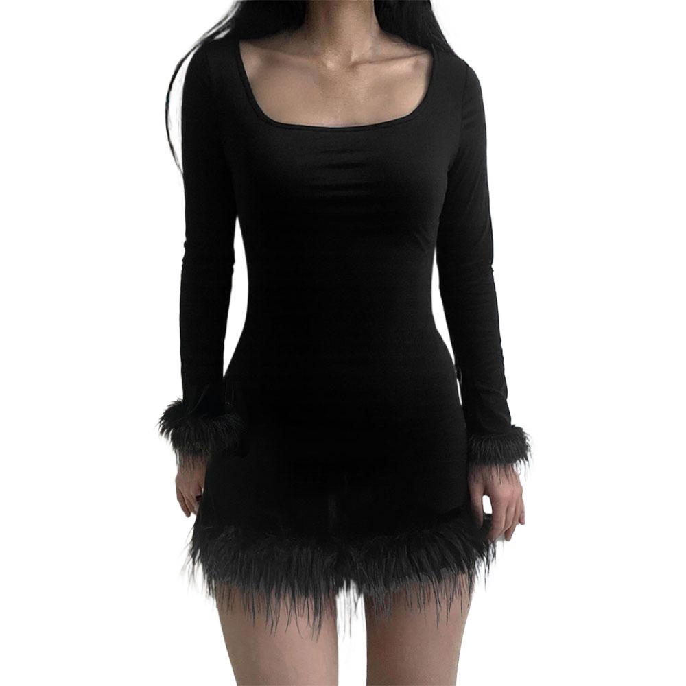 Women's Slim Fit Knit Long-Sleeve Dress