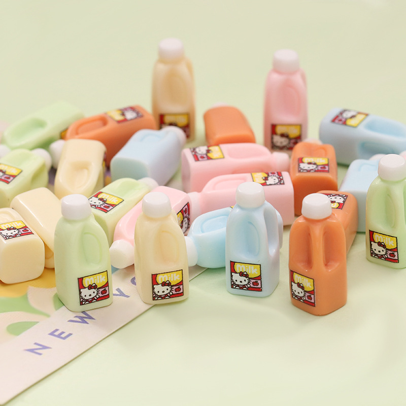 仿真卡通猫咪牛奶瓶 diy奶油胶抓娃娃机儿童玩具娃包微缩树脂摆件