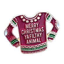 胸针圣诞节珐琅徽章节日胸花红色毛衣金属呔针时尚翻领肮脏的动物