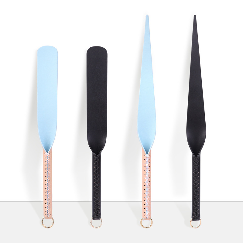 Professional Spank Macaron Genuine Leather Paddle Willow Leaf Teaching Paddle Sm Cowhide Whip Adult Alternative Toy