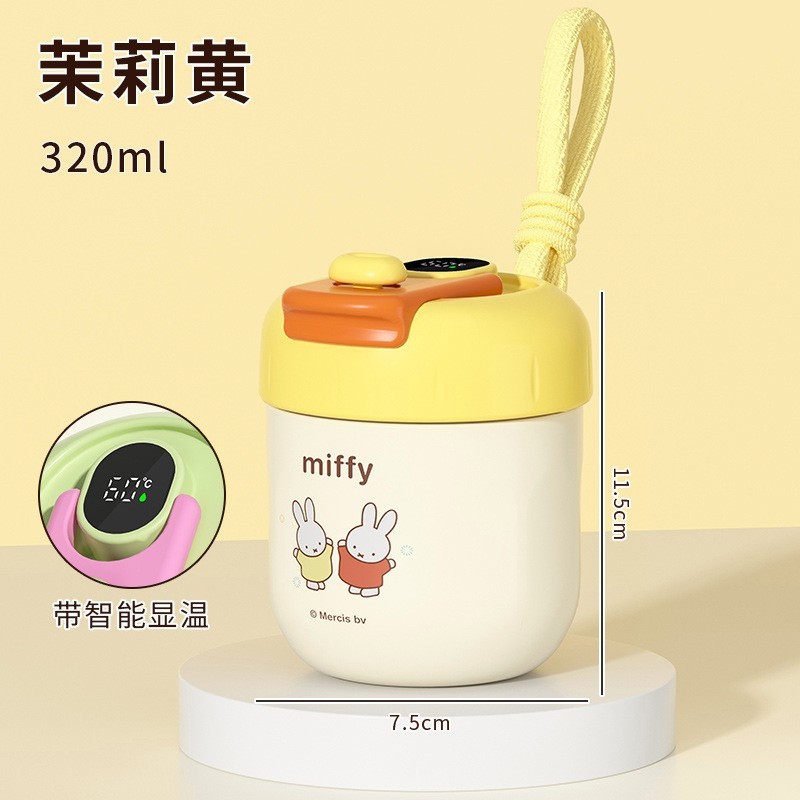 ミッフィーステンレス保温カップ高颜値コーヒーカップ陶磁器ダブル飲料カップ携帯アニメストローカップ卸売り|undefined