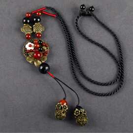 批发民族风时尚百搭衣服配饰挂件毛衣链复古个性气质吊坠长款项链